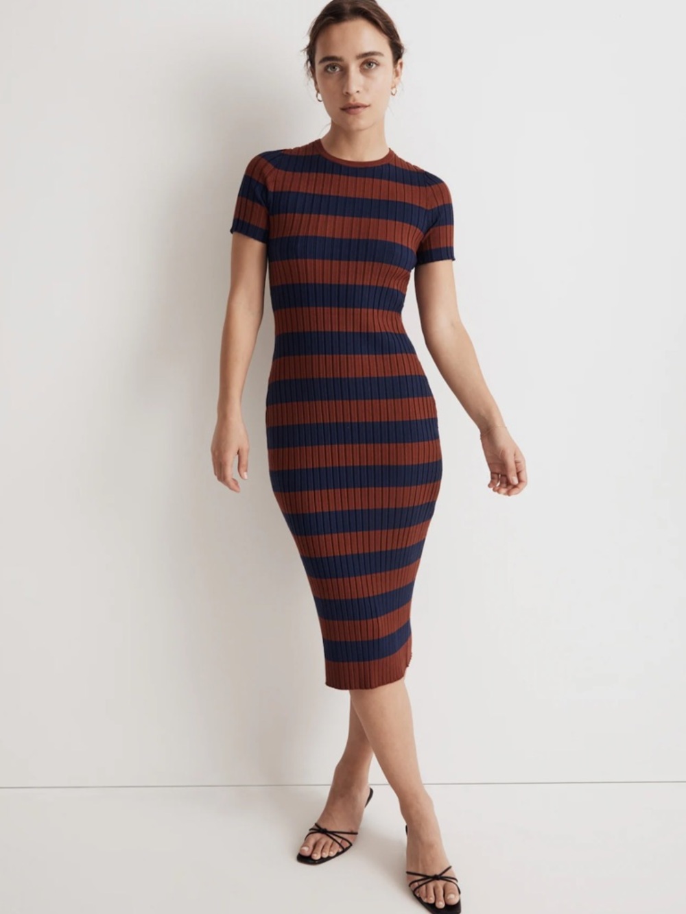 Madewell Ribbed Midi Sweater Dress in Fresh Blueberry NM574 NWT Medium